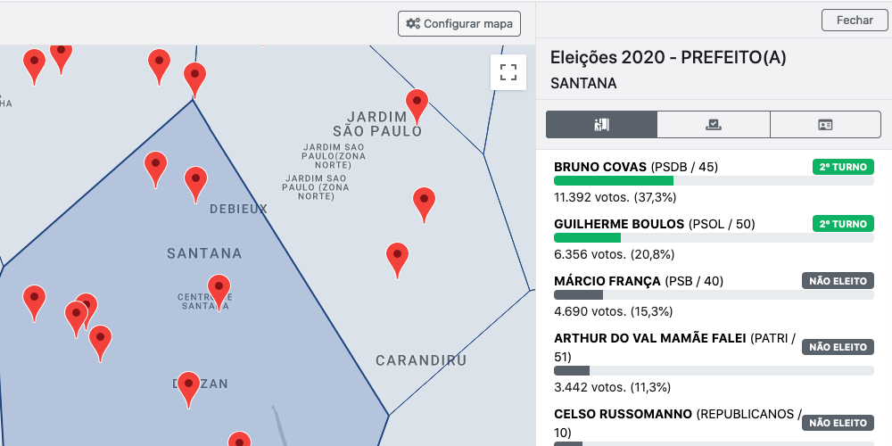 Screenshot ferramenta Mapa do votação